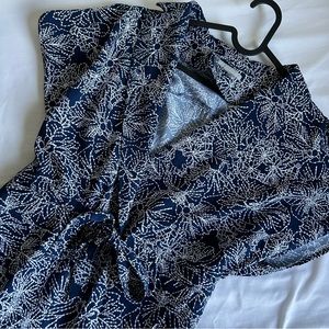 H&M Printed Jumpsuit Floral Blue (Formal/Casual) Size M